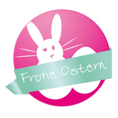 Frohe Ostern Button / Etikett / Sticker