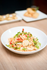 Thai salad with instant noodle.