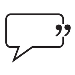 Quotation Mark Speech Bubble sign icon Illustration design