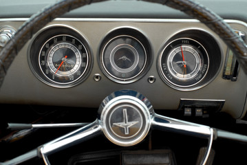 Fototapeta na wymiar Vintage car dashboard