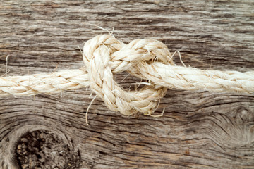 Sisal rope with knot
