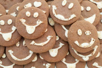 macro of smileys cookies