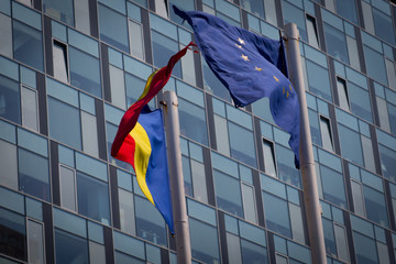 EU and Romanian flags - 103991122