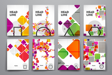 Set of brochure, poster design templates in abstract style