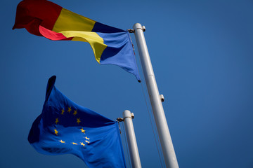 EU and Romanian flags