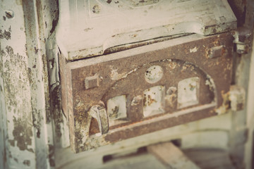 Fototapeta na wymiar Vintage iron stove door