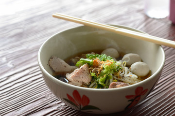 Hot pork noodles, Asian dish