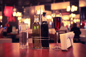 restaurant interior blurred background