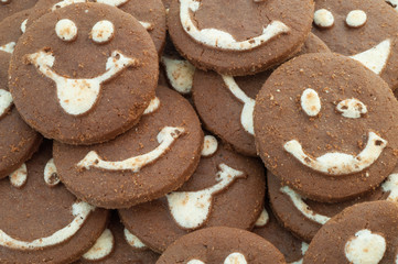macro of smileys cookies