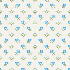Little Blue Flowers Seamless Pattern