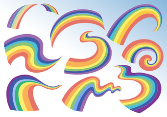 Obraz premium Rainbows in different shape