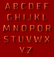 red font design set
