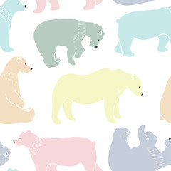 Bears pattern in vector.