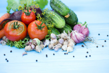 Composition of the Russian traditional vegetables.