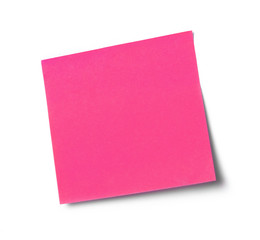 Pink adhesive note