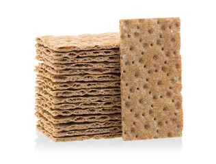Stack of crackers (breakfast) isolated