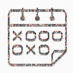 people  shape  calendar icon