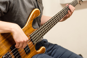 Fototapeta na wymiar bass player