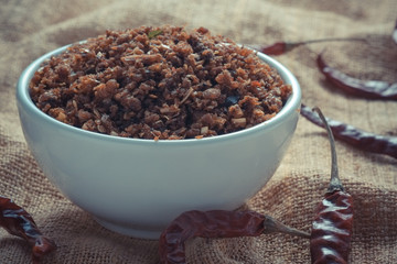 chili paste thai food ,made from grilled fish