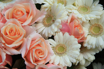 Roses and gerberas wedding flowers
