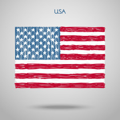 Hand Drawn United States of America Flag