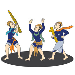 Illustration of Traditional Thai Music Band vector