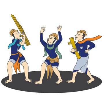 Illustration of Traditional Thai Music Band vector