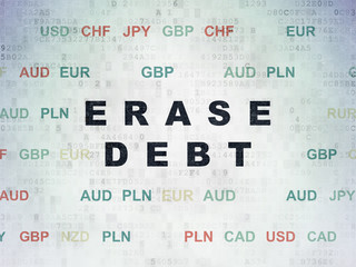 Business concept: Erase Debt on Digital Paper background