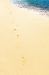 White sand with footprints