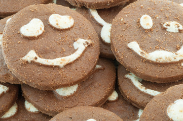 macro of smileys cookies