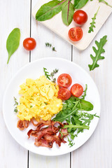 Breakfast with scrambled eggs