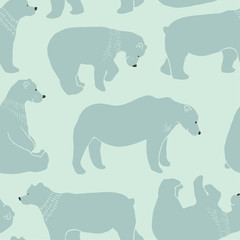Bears seamless pattern in vector.
