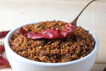 chili paste thai food ,made from grilled fish