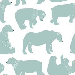Bears seamless pattern in vector.