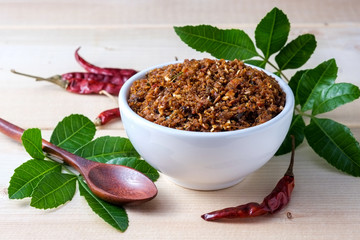 chili paste thai food ,made from grilled fish