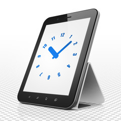 Time concept: Tablet Computer with Clock on display