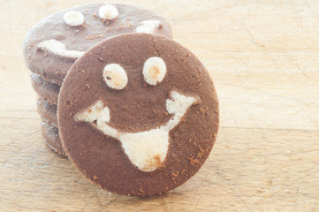 macro of smileys cookies