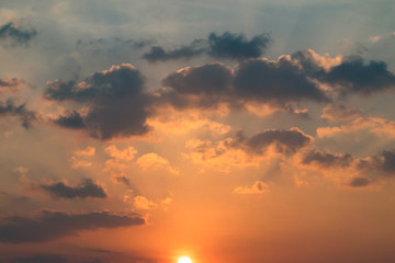 Naklejka na ściany i meble Sunset with clouds