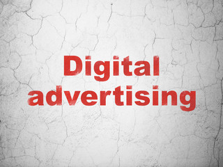 Advertising concept: Digital Advertising on wall background