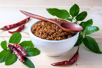 chili paste thai food ,made from grilled fish