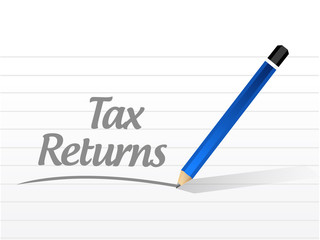 tax returns message sign concept