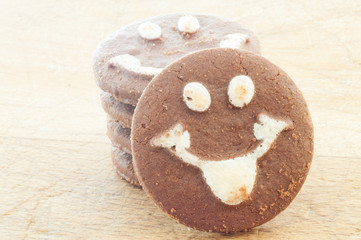 macro of smileys cookies