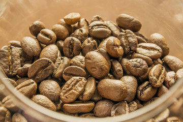 Coffee on grunge wooden background