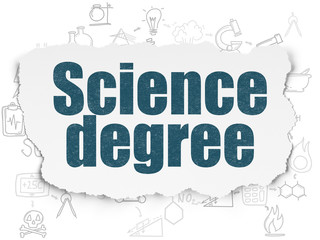 Science concept: Science Degree on Torn Paper background