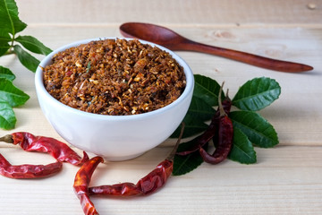chili paste thai food ,made from grilled fish