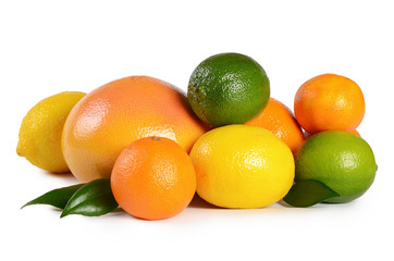 Allsorts from a citrus isolated on white