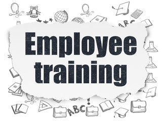 Education concept: Employee Training on Torn Paper background