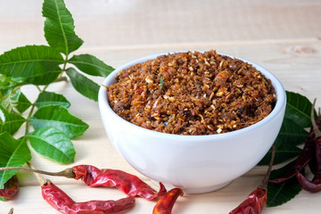 chili paste thai food ,made from grilled fish