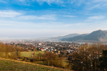 Fototapeta na wymiar Blick nach Bonn und zum Siebengebirge; Deutschland