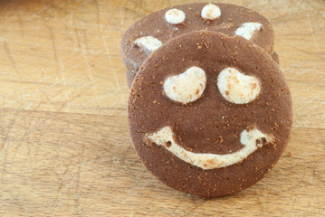 macro of smileys cookies